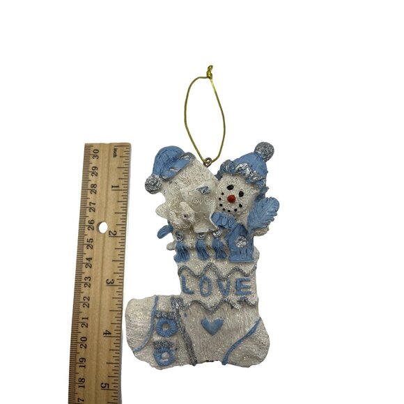 Vintage Noel & Love Christmas Stocking Ornaments A86 - Picture 3 of 5